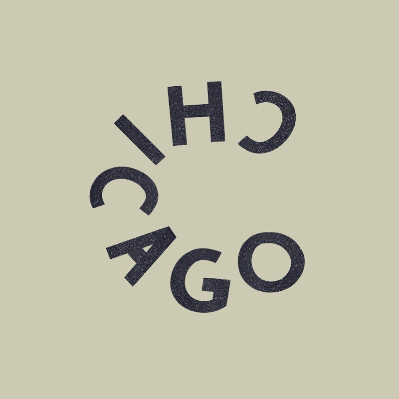 «Chicago I» par Zach Terrell, Papier avec cadre photo en érable, H 30 po x l 30 po, Pas de tapis