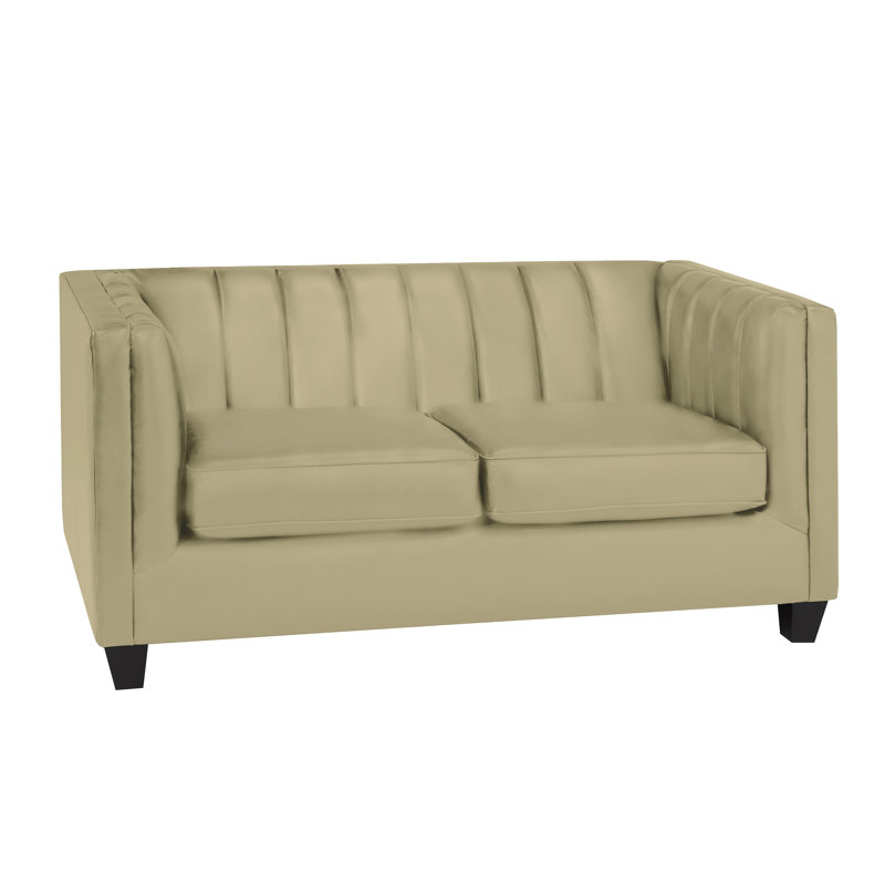 Causeuse Maldon, Cuir brun clair assorti