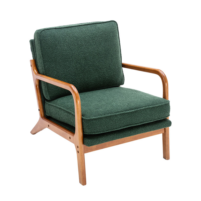 Daquan 43.05cm H Boucle Upholstered Armchair, Emerald