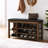 Height-Adjustable Bench With Large Storage Compartments, Comfortable Pu Seat, And Brown Rubberwood Frame Long Adjustable Height, Natural Wood Grain, -Proof For Shoe Accessories-1138774213