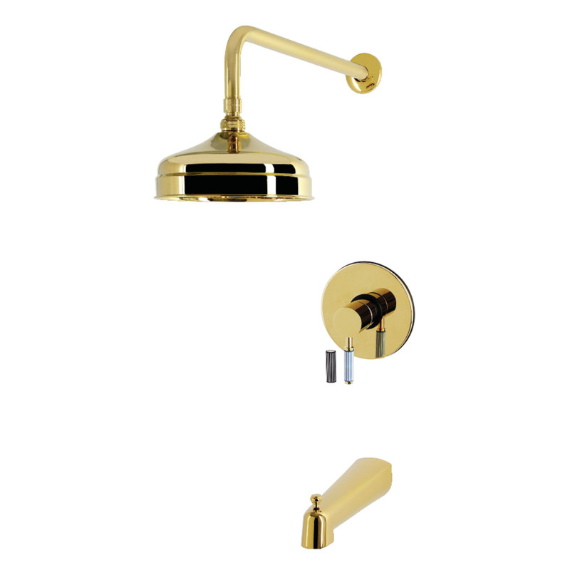 Kingston Brass Verona Single-Handle Pressure Balanced Tub and Shower Faucet, Polished Brass