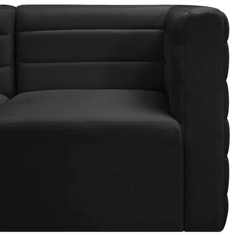 Canapé modulaire réversible en velours 95 po Enso, Velours noir