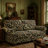 Clearance - Vintage Floral Printed 2-Seat Sofa Roll Armrest Classical Loveseat With Gourd Solid Wood Legs