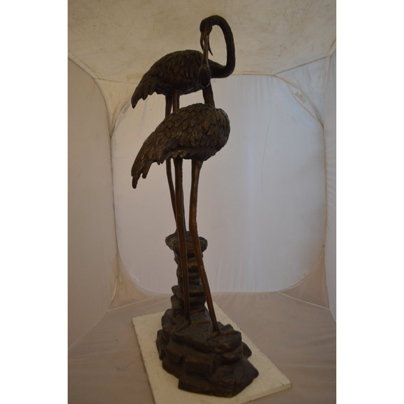 Bronze Pair of Flamingos Fountain