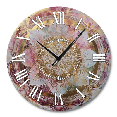 Horloge murale Rose Gold Mandala II - Boho Mandala