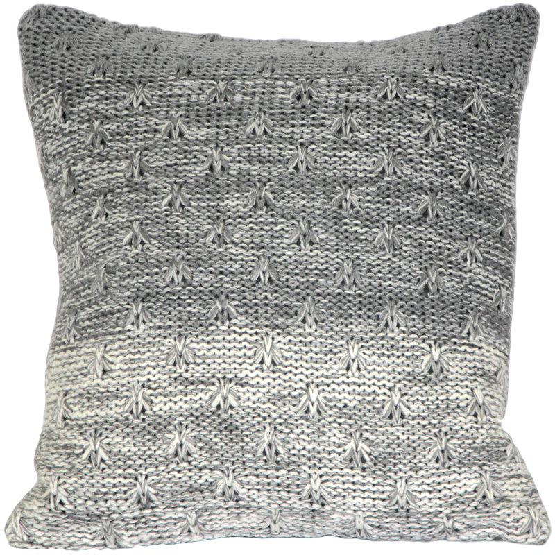 Coussin décoratif en tricot Hygge Storm, Gris