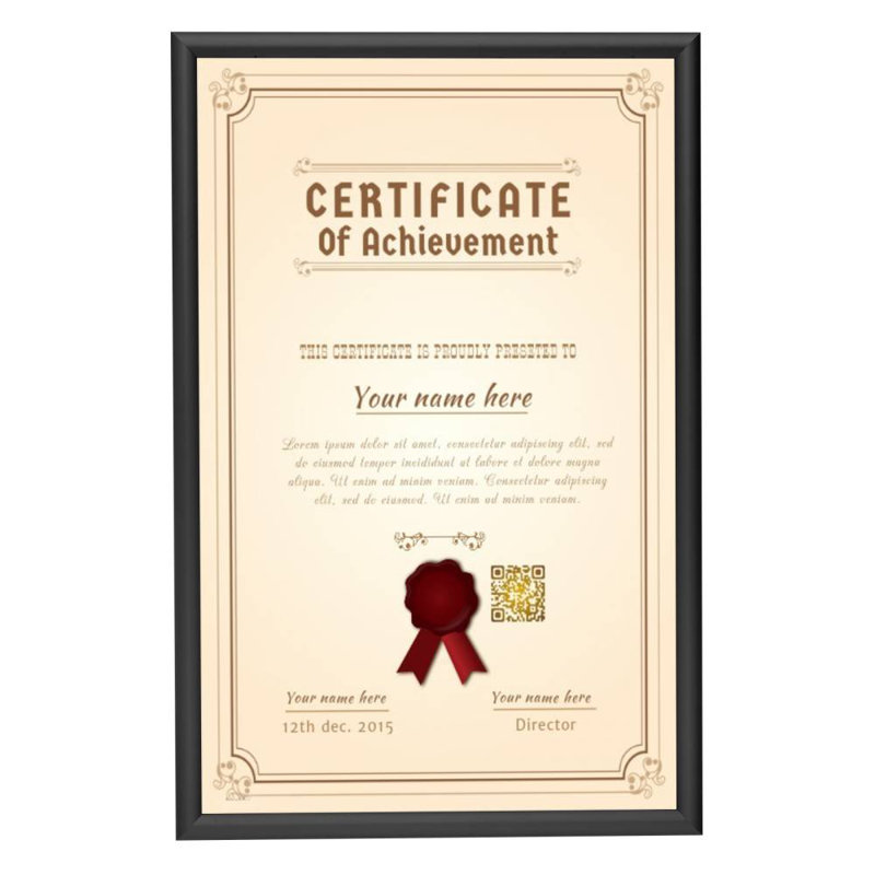 Wrought Studio Snap Frame Super-Slim Series, Front Loading, Aluminum Poster Frame, Black, 11" x 17"