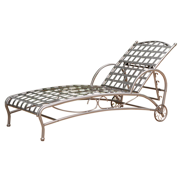 Chaise longue simple inclinable 73 po Arifa, Étain