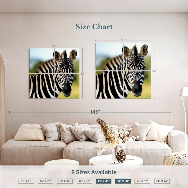 Brampt Staring Zebra, 50" H x 50" W