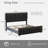 Bed Frame with 50" Tall Headboard and Footboard, Chenille Upholstered Platform Bed, Vertical Channel Tufting with Nailhead Trim-1348938664-1350042727