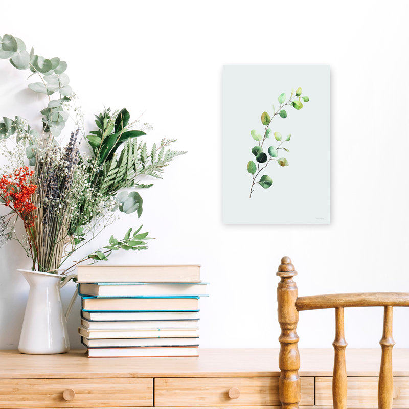 «Eucalyptus Whisper Abstract Coastal Nature», art mural, H 18 po x l 12 po