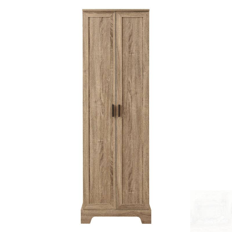 Durable MDF Storage Cabinet With Adjustable Shelf And Two Doors, Ideal For Bathroom And Office Organization, Brown