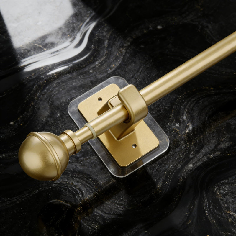 Tringle à rideaux sans perçage avec supports adhésifs, tringle à draperie télescopique réglable pour les locataires, installation sans outil sur des surfaces lisses