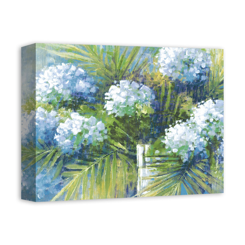 Lilas bleus sur toile, H 11 po x l 14 po x P 1,25 po
