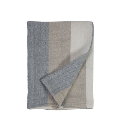 Monterey Striped Linen Hand Loomed Blanket
