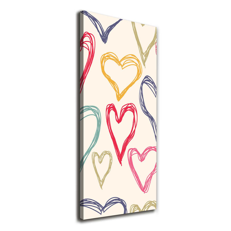 Colourful Hearts - Wrapped Canvas Print