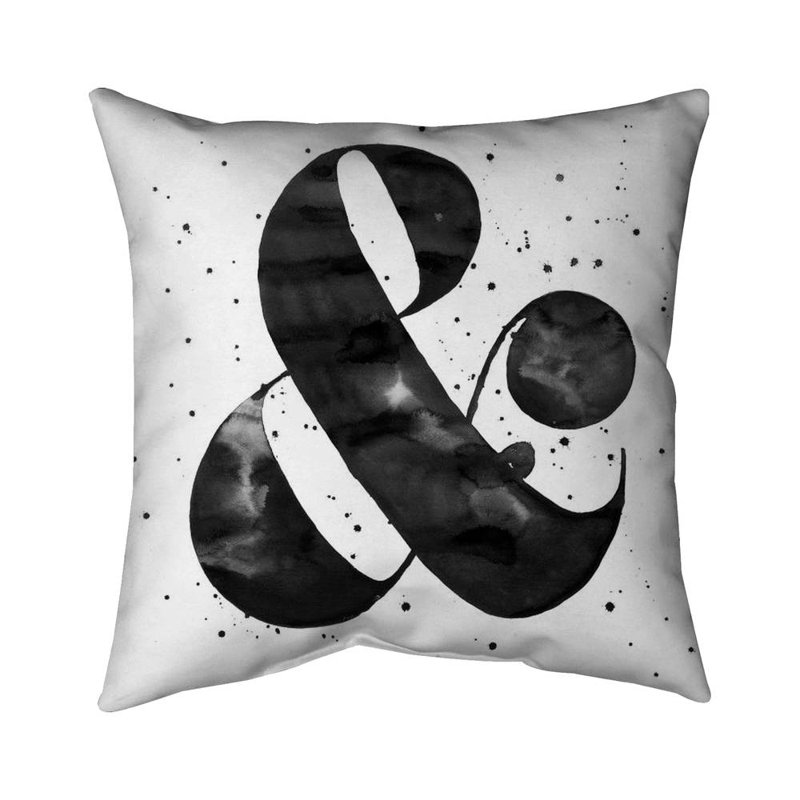 Ampersand - 18"x18" Throw pillow - Poly twill - Print on demand, Black