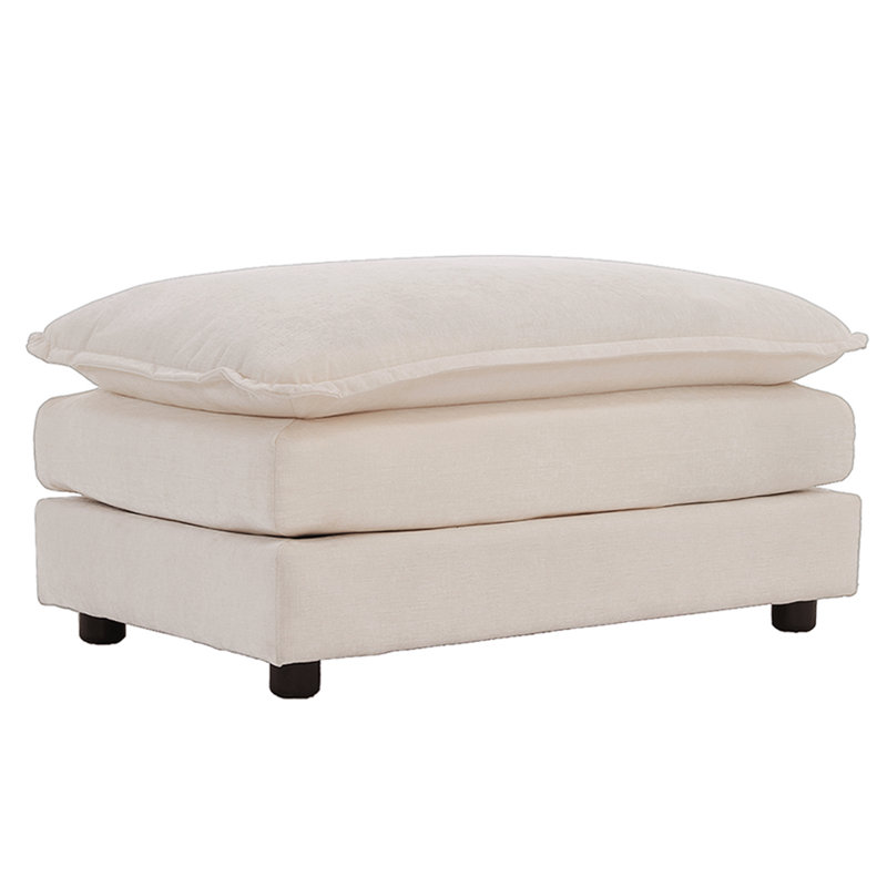 Comfy Chenille Ottomann For Living Room,Bedroom,Apartment, Beige