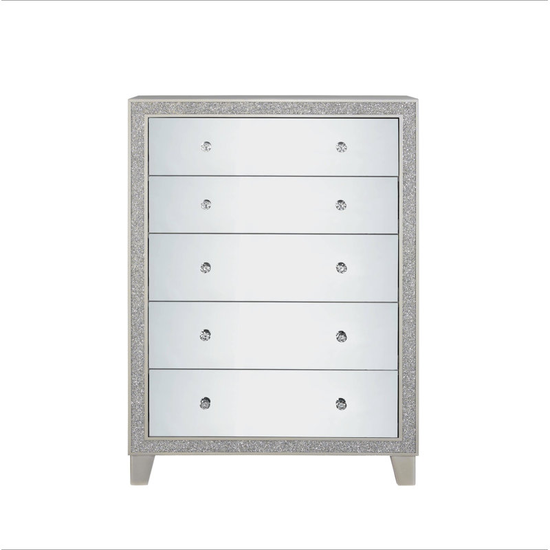 Commode à finition miroir et champagne Sliverfluff