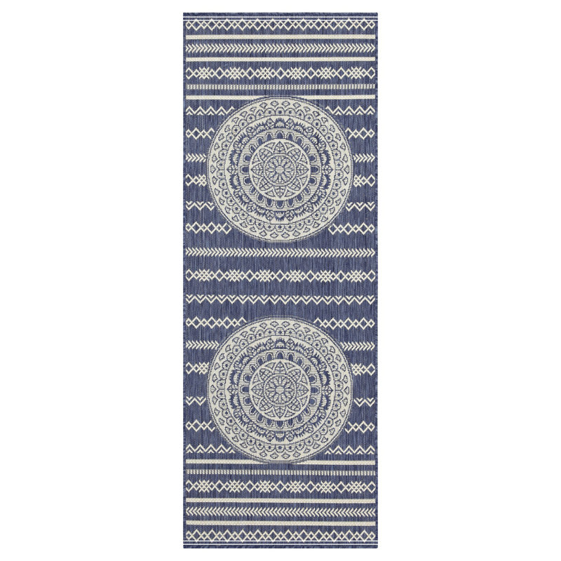 Blue Indoor/Outdoor Area Rug, Rectangle 5'3" x 7'3"