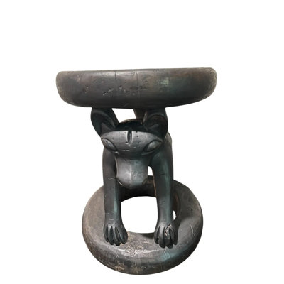Bamileke, African, Hand-Carved, Round, Wooden, Cameroon, Tribal, Coffee Table, Side Table, Stool)