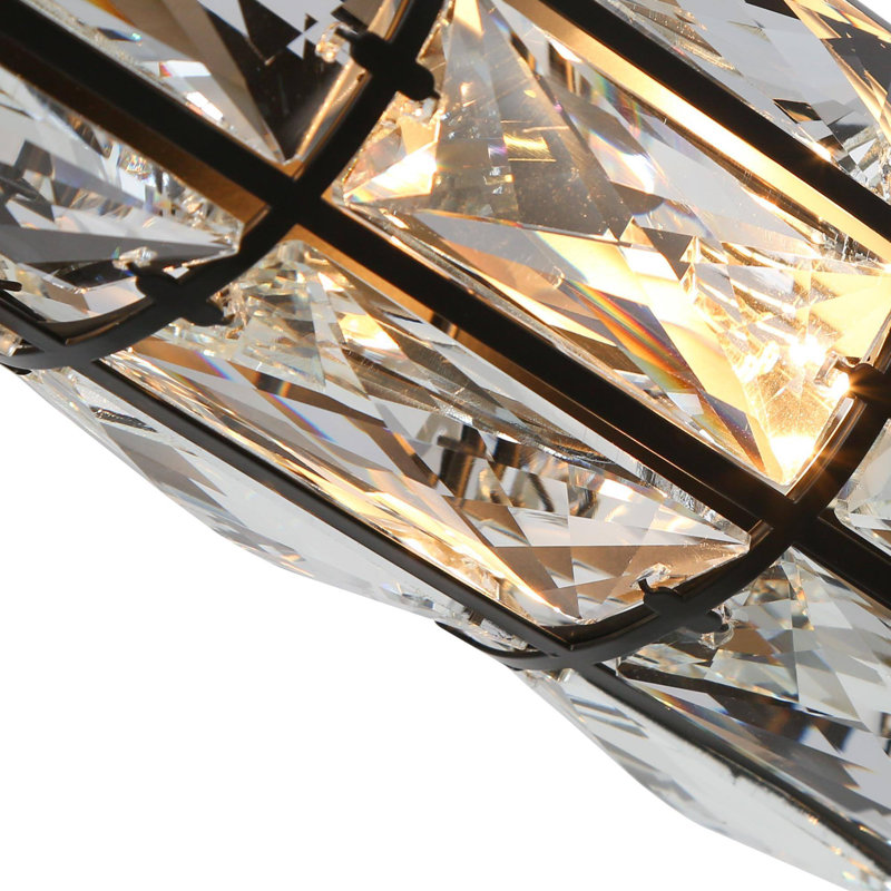 Éclairage pour îlot de cuisine 4 lumières avec détails en cristal