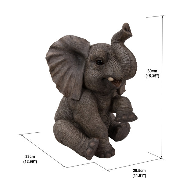 Hi-Line Gift Ltd. Sitting Elephant Baby with Trunk up Statue & Reviews