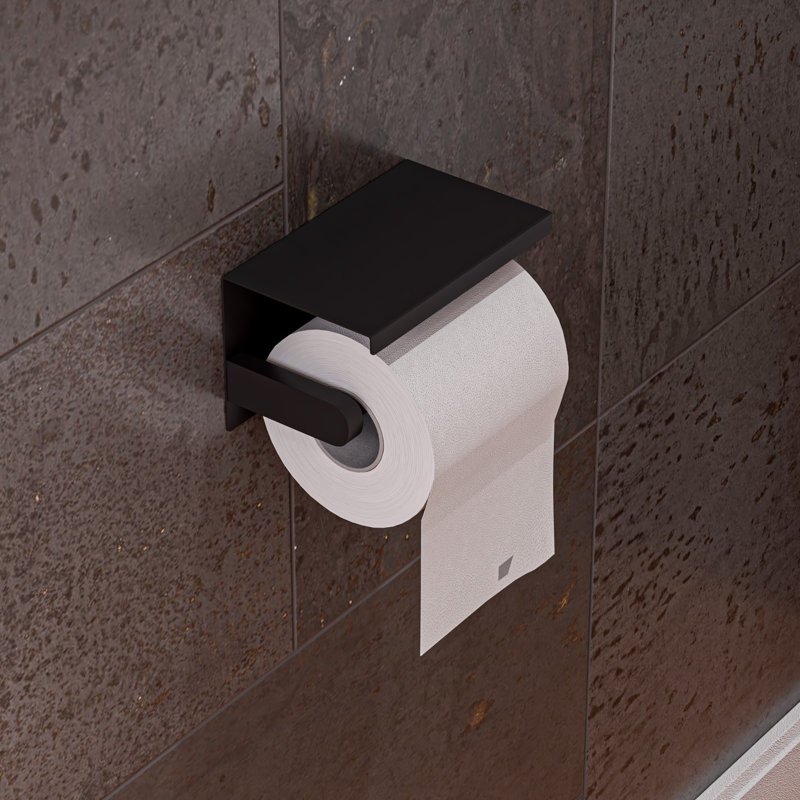 Porte-papier hygiénique mural, Noir mat