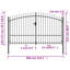 Verdia 225cm H x 300cm W Black Metal Gate