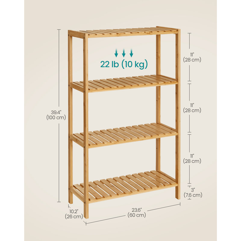 60cm W Bamboo / Rattan Shelving Unit