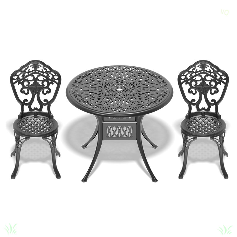 Set Of All-Weather Cast Aluminum Dining Furniture Set, 2
