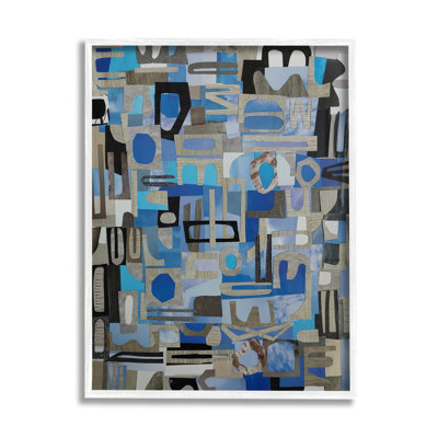 Collage de formes géométriques bleues, estampe numérique de Coco Good