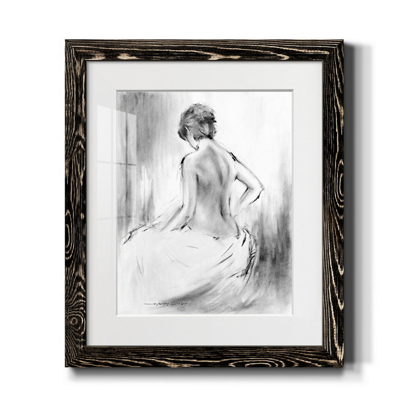 Soft Silhouette V - reproduction d'art sur papier encadré, H 20 po x l 17 po x P 1,5 po, Noir