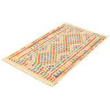 Tapis décoratif en laine de conception unique 3 pi 7 po X 6 pi 6 po noué à la main New Age