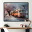 «Orange Train Charm In Winter», reproduction sur toile-97089704-97089700
