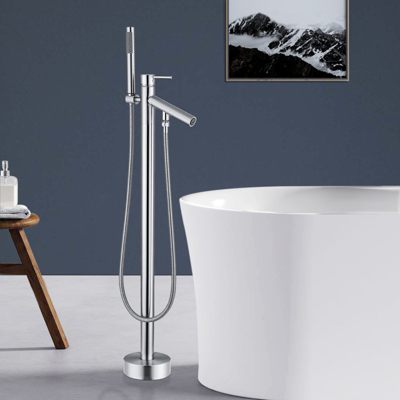 Floor Tub Spout with Diverter, Chrome Plated