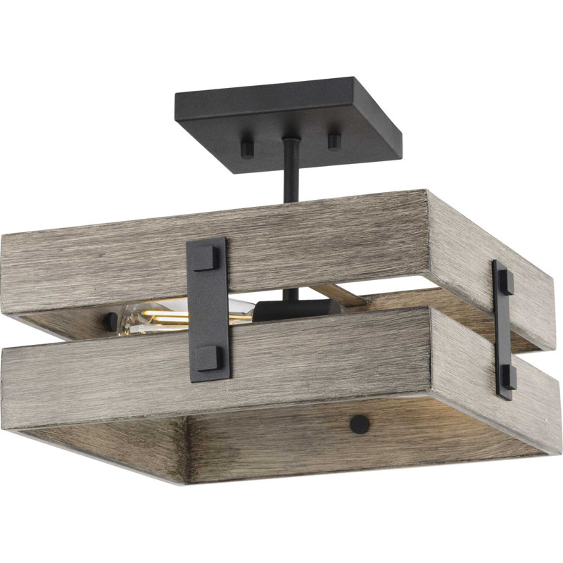 Plafonnier encastré 13,5 po 2 lumières Camas, Noir