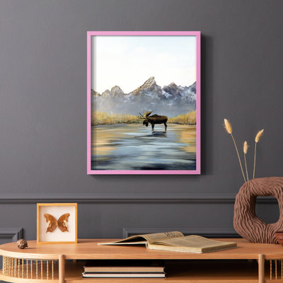 Moose Framed Print - Solid Wood