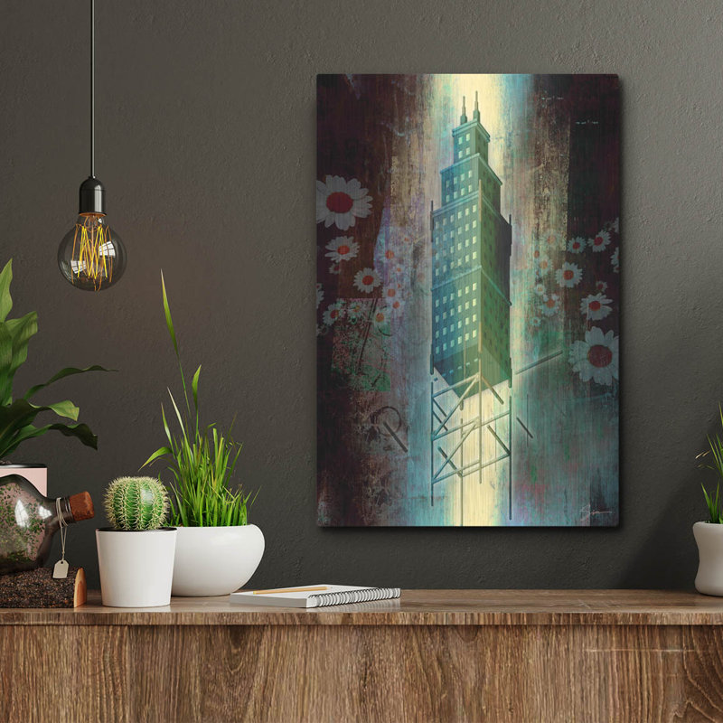 «Spring Time In The City» par Greg Simanson, art mural en métal, H 16 po x l 12 po
