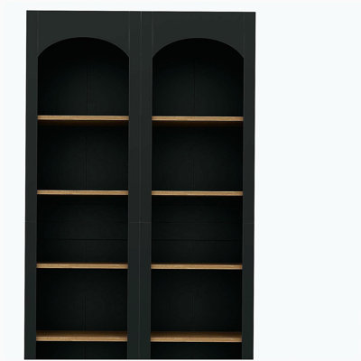 Bibliothèque autoportante à 5 niveaux, ensemble de 2 bibliothèques, armoire de rangement bicolore avec tablettes réglables Farmhouse