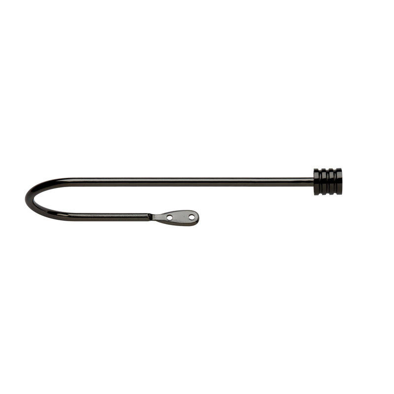 Curtain Holdback, 0.24cm H x 28cm W x 10.70cm D, Black