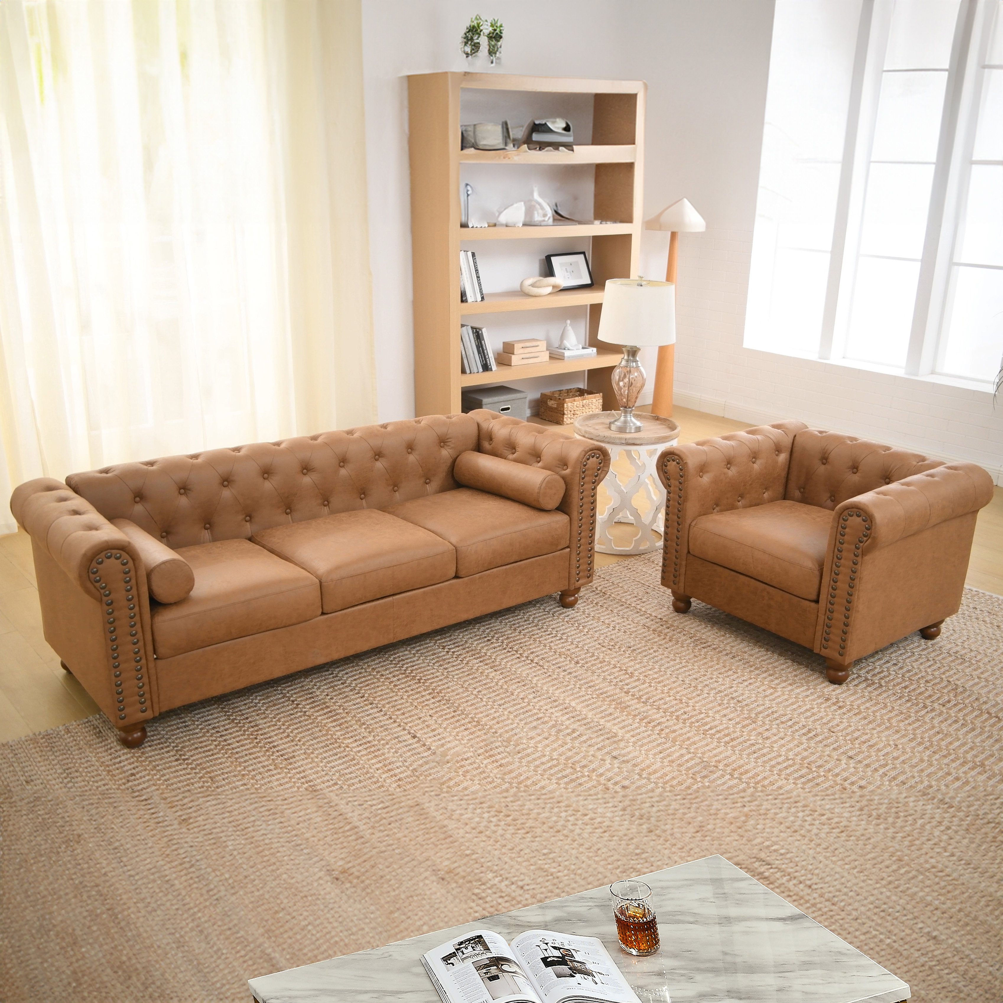 How to Decorate Living Room Two Piece Leather Sofa: Stylish Ideas