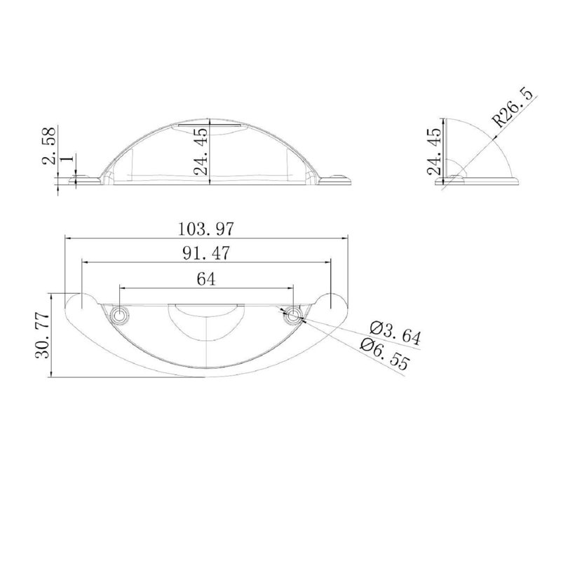 Expression 2.5312" Center to Center Cup/Bin Pull, Brushed Nickel