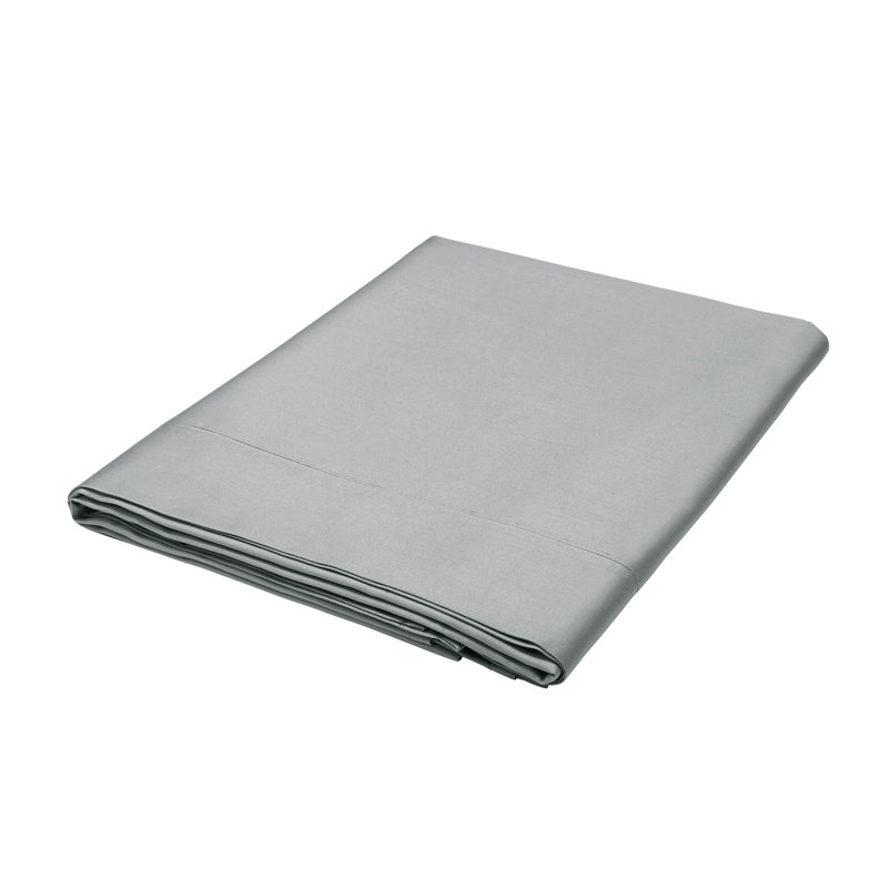 BOB 600TC EQYPTIAN COTTON Plain Weave / Muslin Flat Sheet, Grey, Single (3')