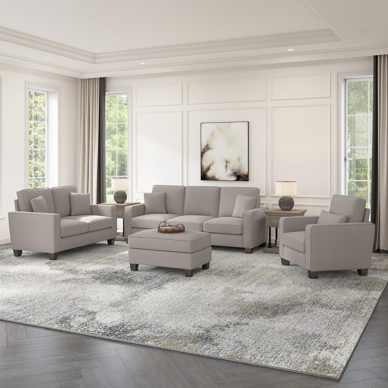 Ensemble de salon 4 pièces Litchford, Polyester beige foncé