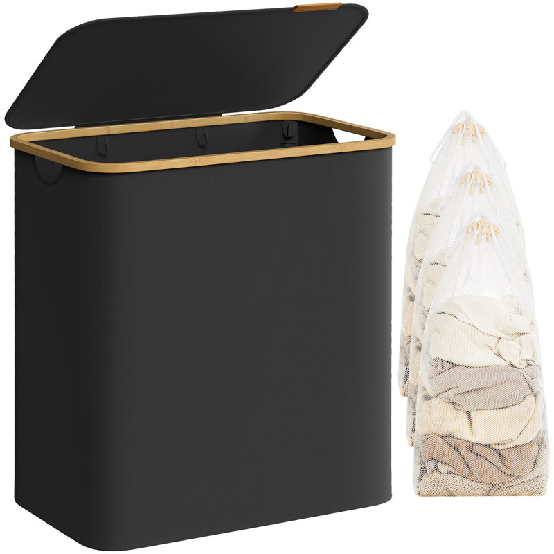 Laundry Hamper with Handles, Ink Black