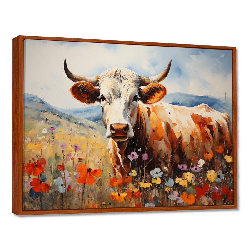 «Cow Natures Symphony II», reproduction sur toile, H 16 po x l 32 po x P 1 po, Brown Floater Framed