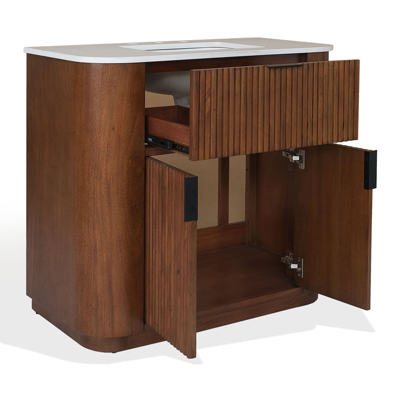 Meuble-lavabo cannelé Stesha, L 36 po