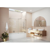 Eclipse 68 - 72 in. x 60 in. Fully Frameless Sliding Bathtub Door