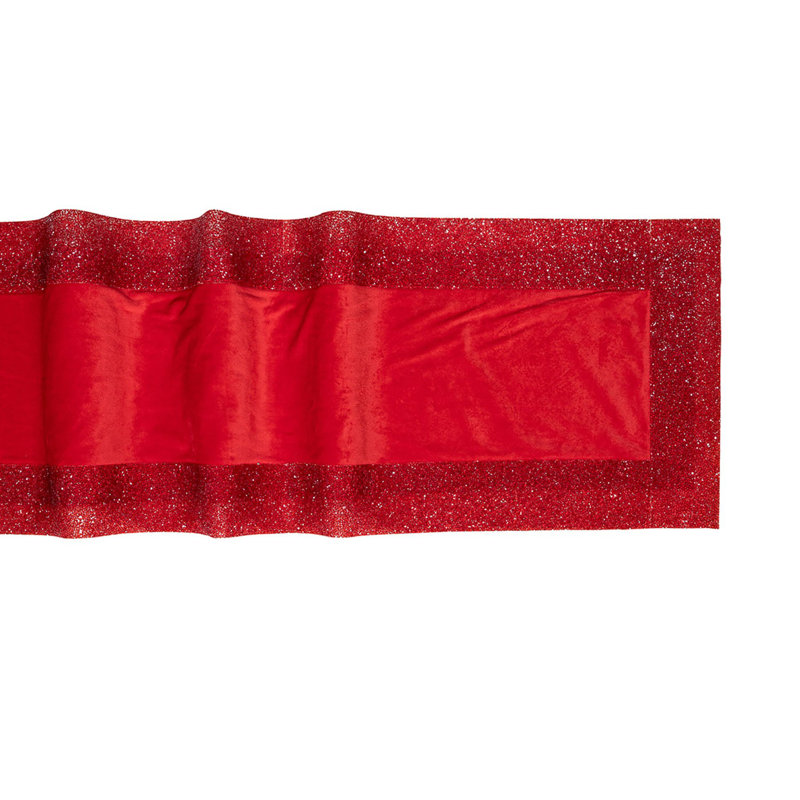Chemin de table Sparkles Home Décoration décorative 72 po x 13 po, Rouge